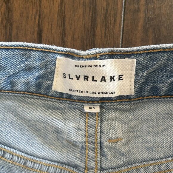 Slvrlake Grace Double Yoke Jeans Let It Ride Raw Hem Crop 31 Wide Leg - Picture 2 of 12